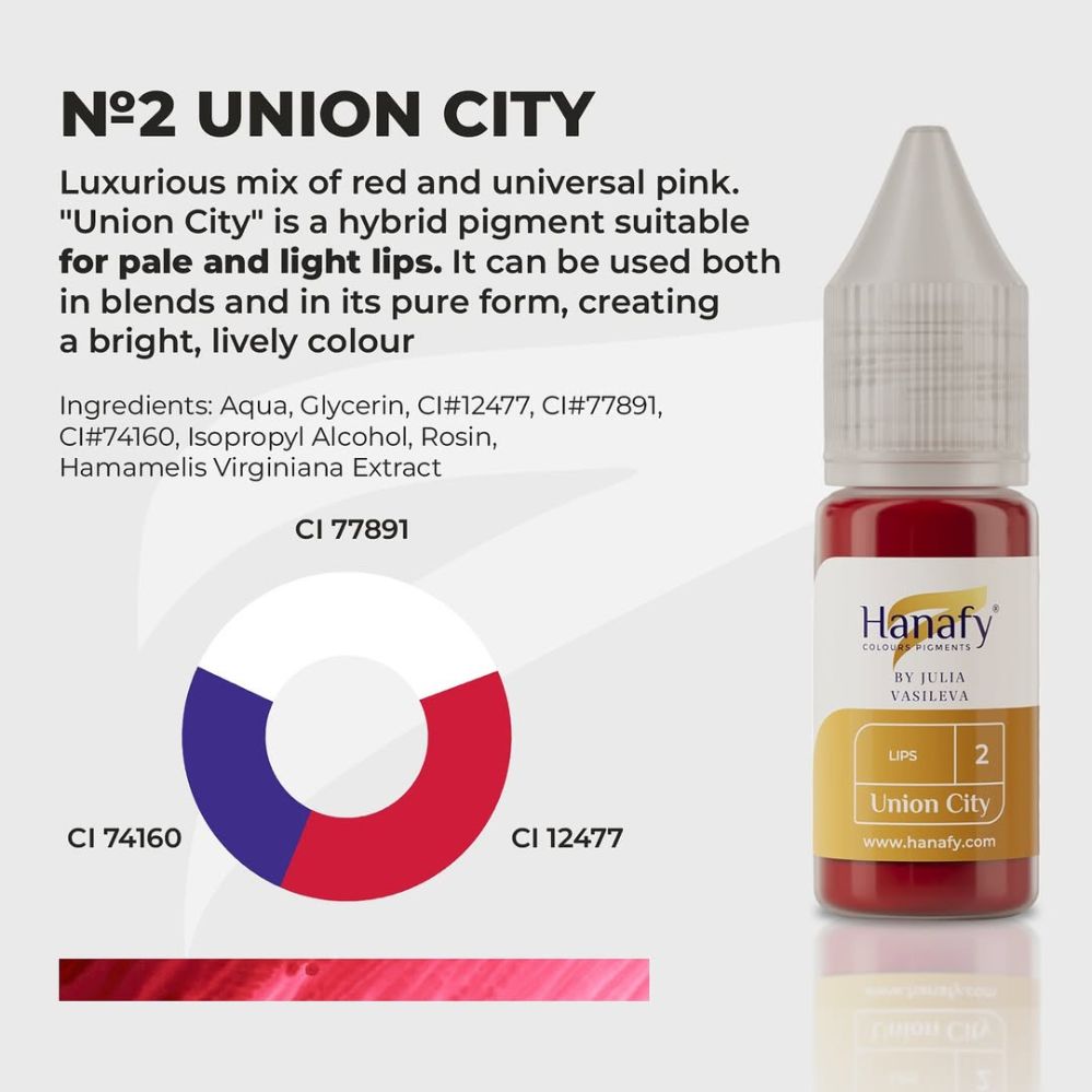 Pigment p/u micropigmentare buze PASSION PALETTE №2 UNION CITY by JULIA VASILEVA 10ml - HANAFY - imagine 2