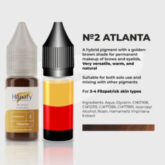 Пигмент для татуажа бровей №2 ATLANTA by JULIA VASILEVA 5мл - HANAFY — изображение 2