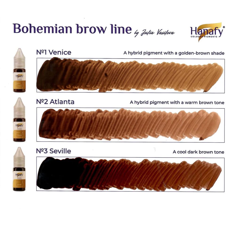 Pigment p/u micropigmentare sprincenelor №1 VENICE by JULIA VASILEVA 5ml - HANAFY - imagine 3