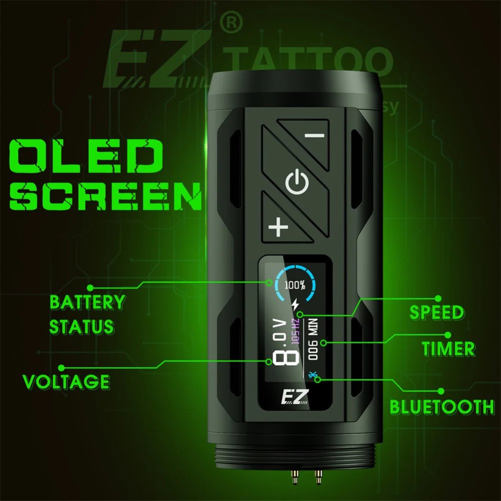 EZ P2S PRO BLACK - Wireless Battery Tattoo Pen 3.5 Stroke - imagine 2