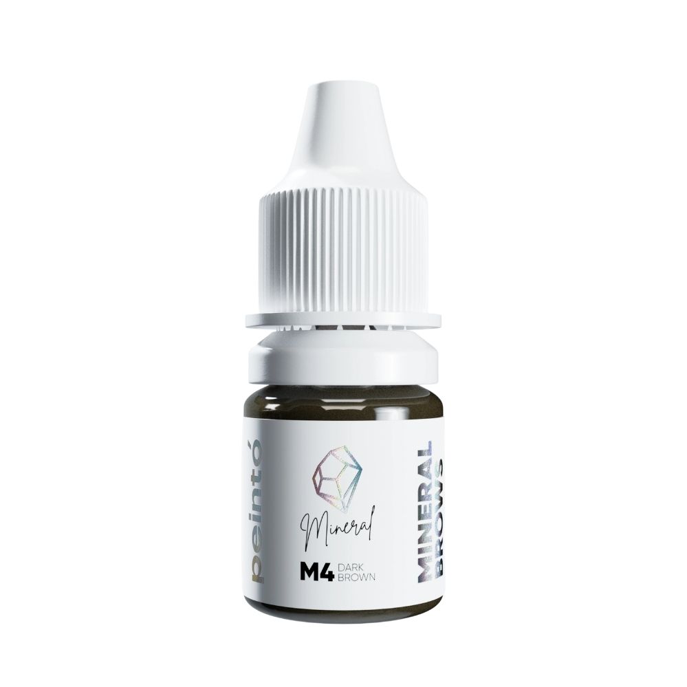 Pigment pu micropigmentare mineral M4 DARK BROWN - PEINTO 5ml - imagine 3