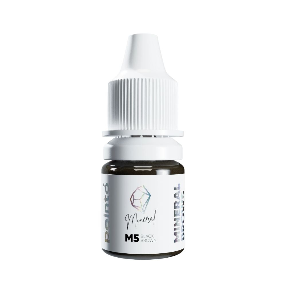 Pigment pu micropigmentare mineral M5 BLACK BROWN - PEINTO 5ml - imagine 3