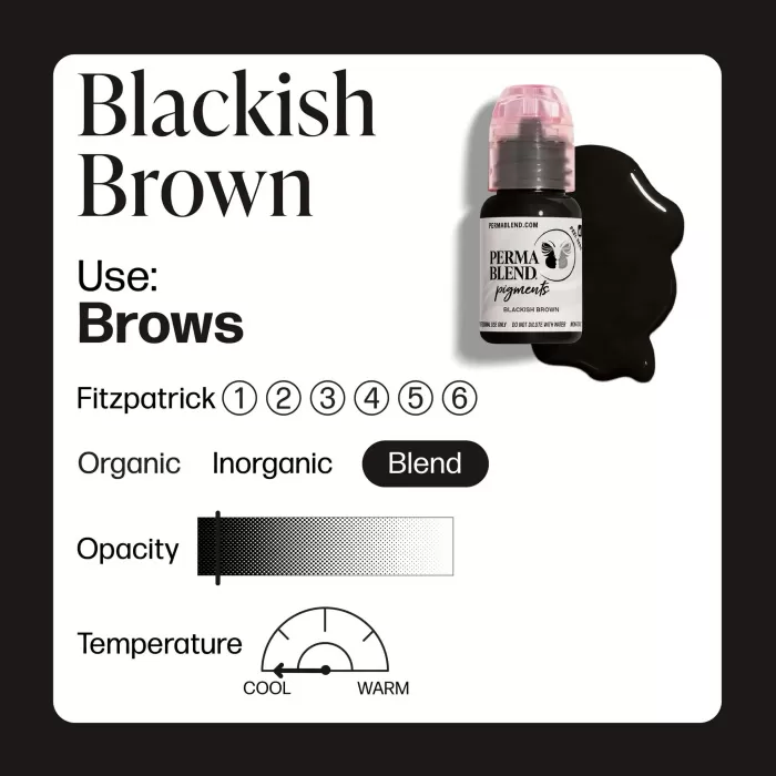Pigment micropigmentare BLACKISH BROWN - PERMA BLEND - imagine 2