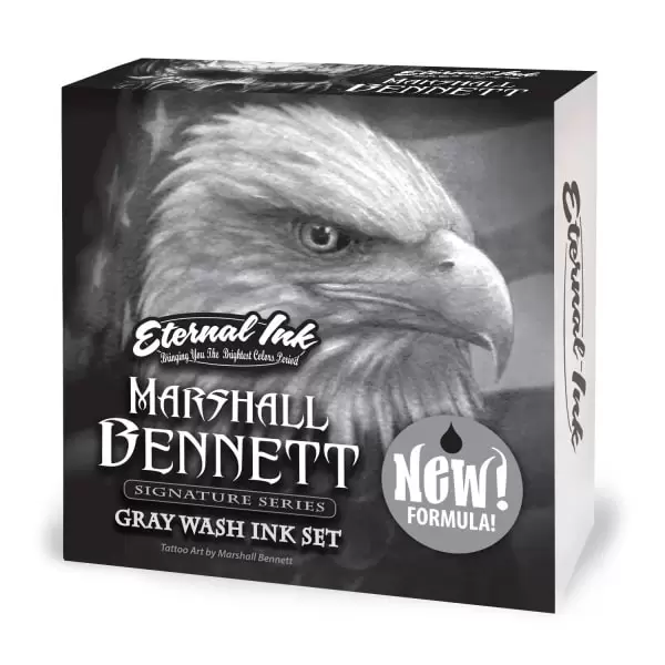 Set Tusuri GRAY WASH SET 4 COLORS by MARSHALL BENNETT 30ml - ETERNAL - imagine 3