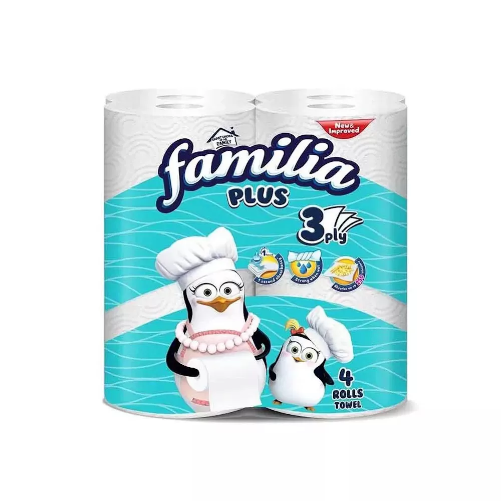 FAMILIA PLUS - Prosoape de hartie 3 straturi,4 rolel