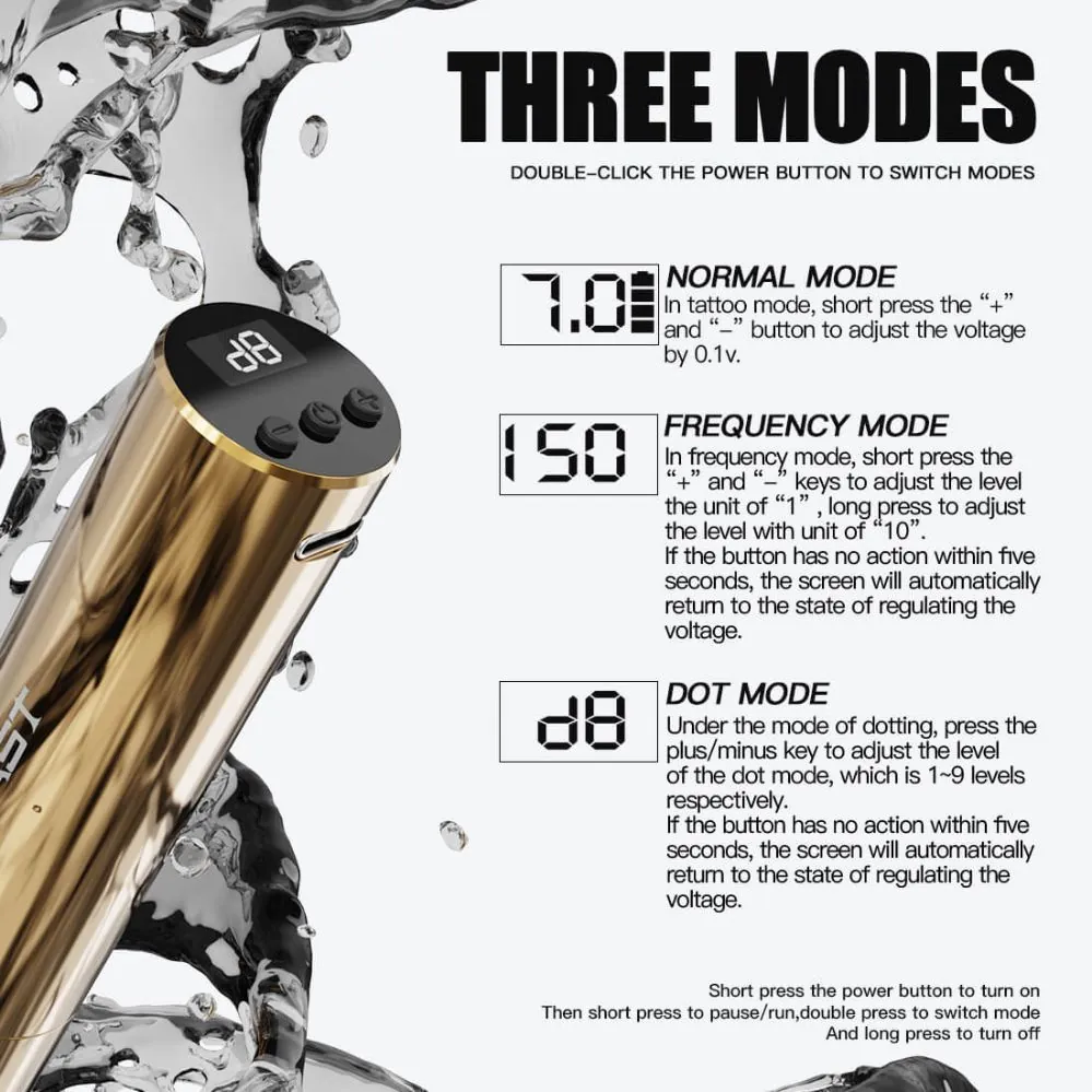 DRAGONHAWK MAST TOUR Y22 GOLDEN - Stroke 3.0mm Wireless Tattoo Machine — изображение 2