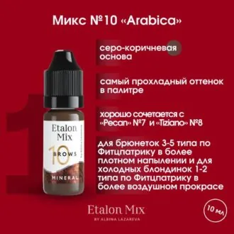 Пигмент для татуажа №10 ARABICA (MINERAL) 10мл - ETALON MIX — изображение 2