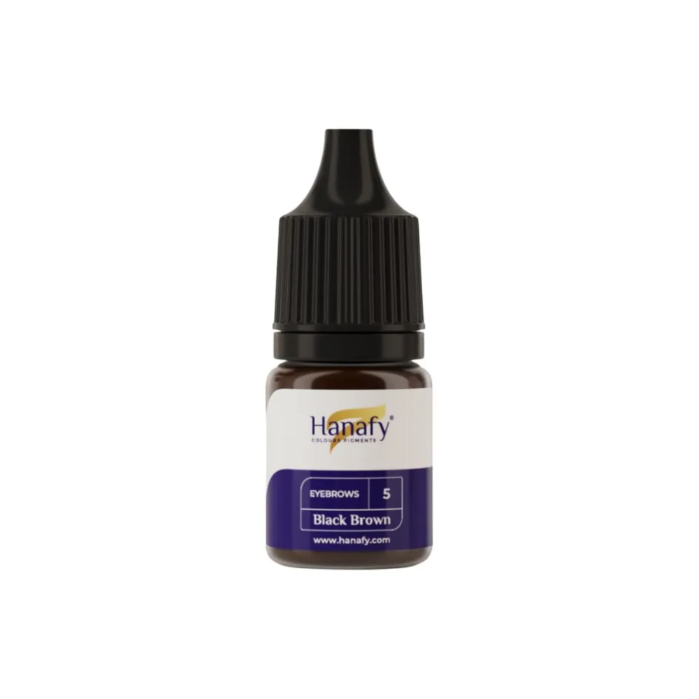 Pigment p/u micropigmentare sprincenelor №5 BLACK BROWN 5ml - HANAFY