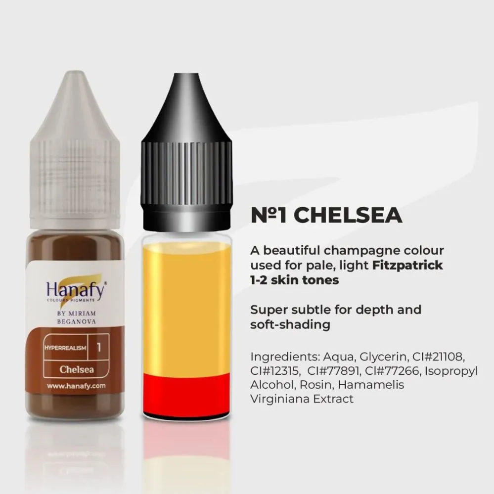 Pigment p/u micropigmentare sprincenelor HYPERREALISM №1 CHELSEA 5ml - HANAFY - imagine 3