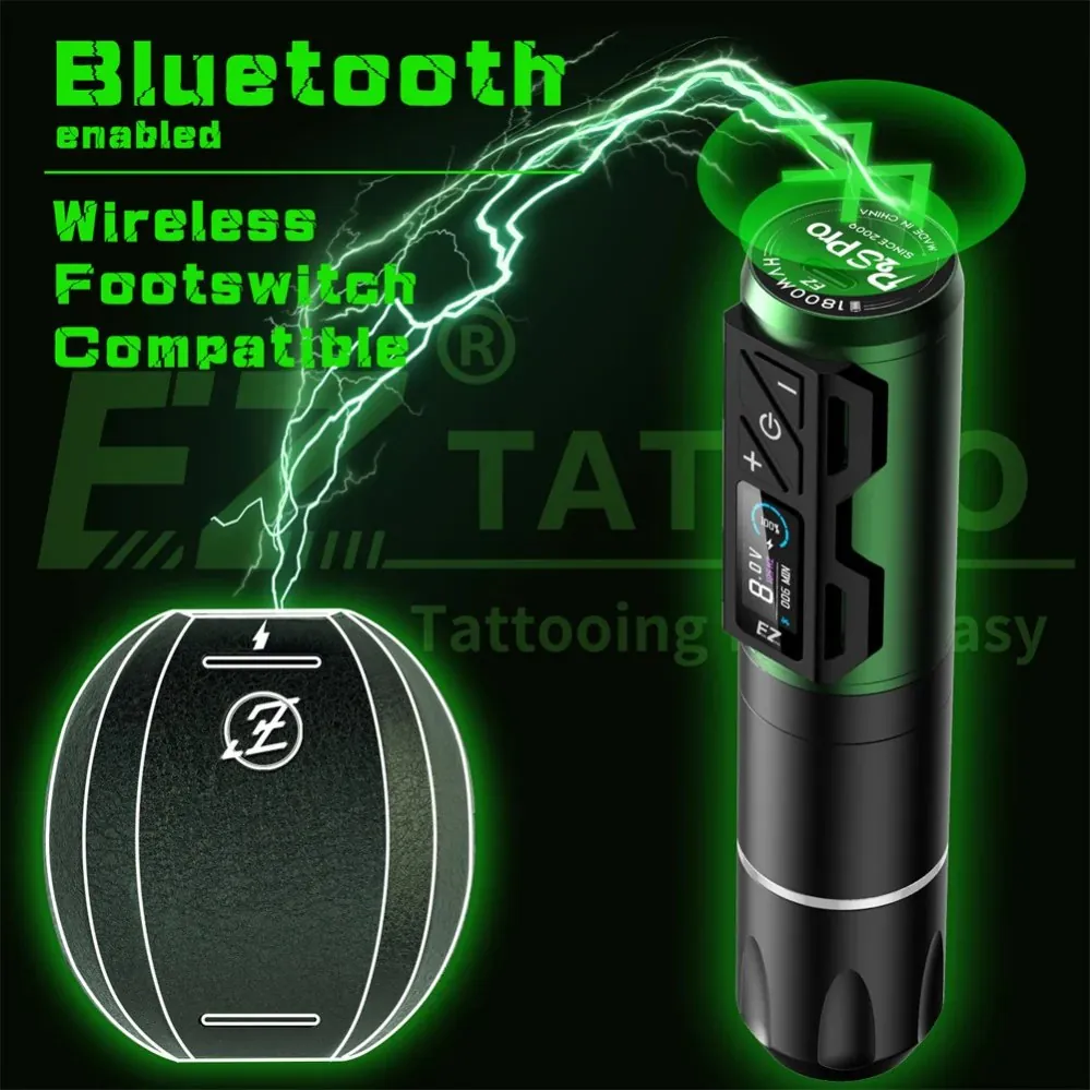 EZ P2S PROx2Power BLACK - Wireless Battery Tattoo Pen 3.5 Stroke - imagine 3
