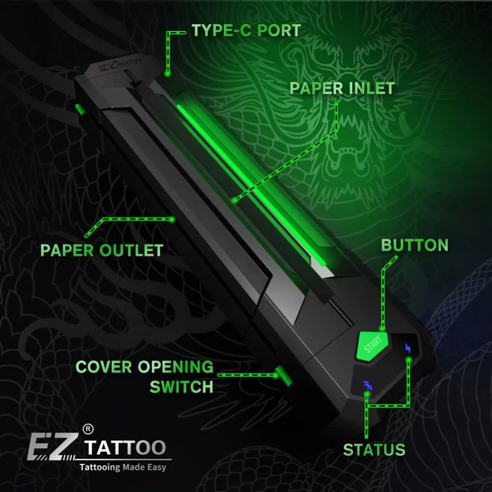 Термо Принтер EZ WIRELESS TATTOO PRINTER - BLACK — изображение 4