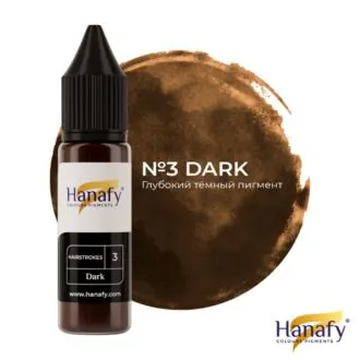 Pigment p/u micropigmentare sprincenelor (fir cu fir) HAIRSTROKES №3 DARK 15m - HANAFY