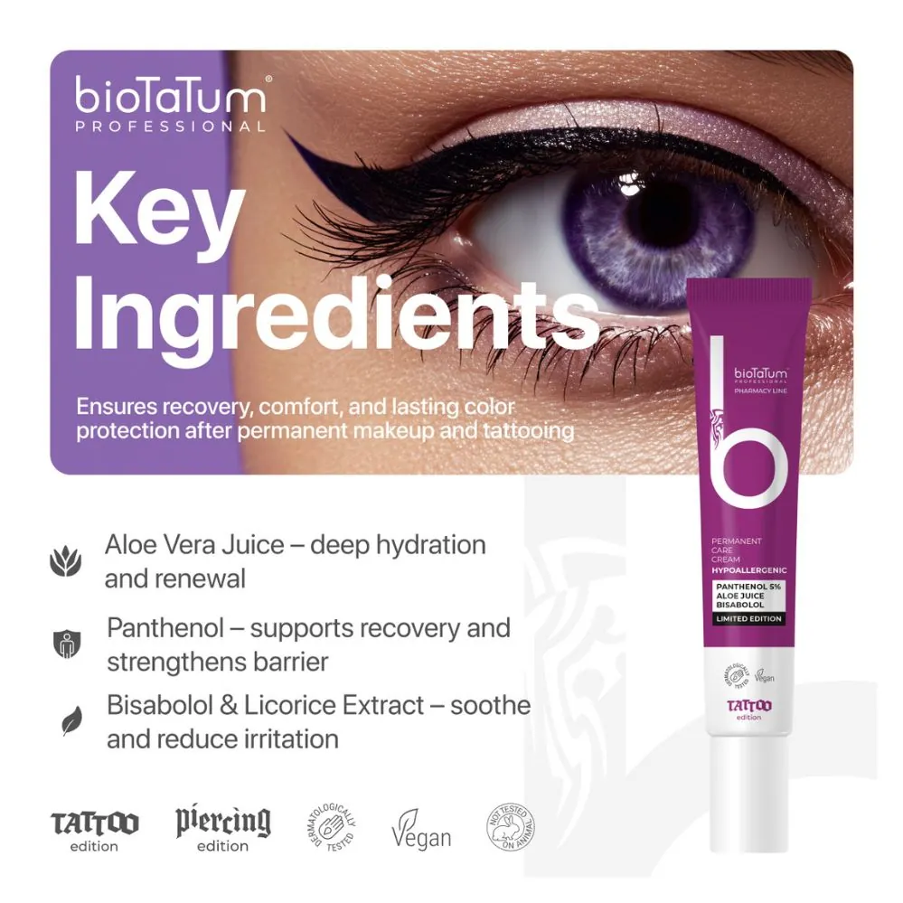 Crema pt ingrijire PMU - PERMANENT CARE CREAM HYPOALLERGENIC "BioTaTum PROFESSIONAL Pharmacy line" - 20ml - imagine 3