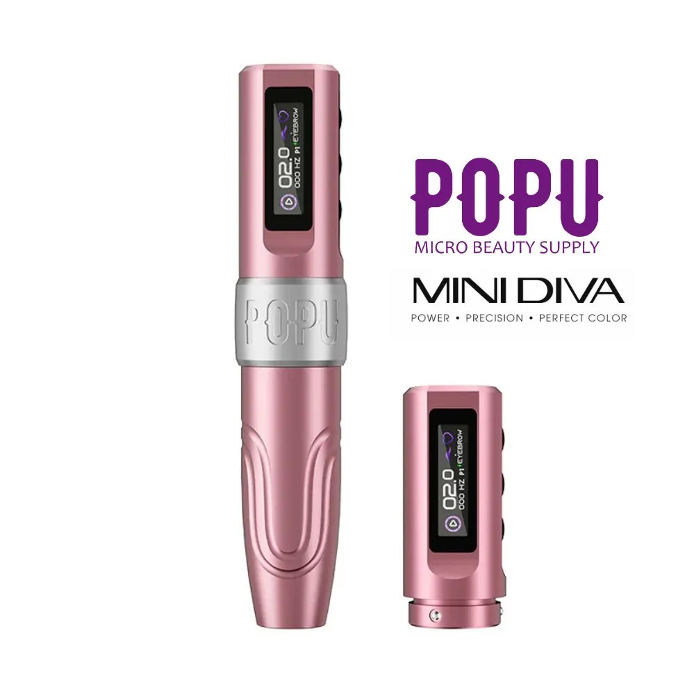 POPU MINI DIVA x2 EXTRA BATTERIES - PINK Wireless Makeup Pen (Stroke 3.0mm)