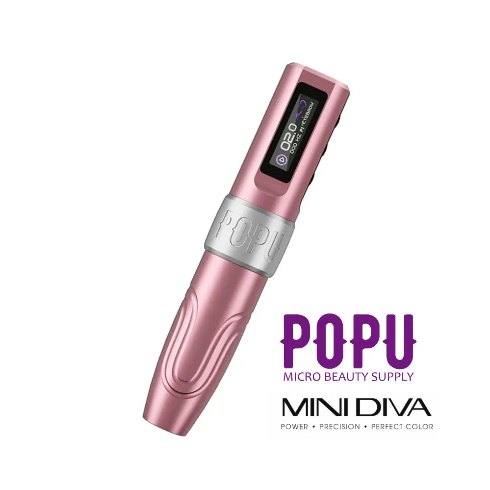 POPU MINI DIVA x2 EXTRA BATTERIES - PINK Wireless Makeup Pen (Stroke 3.0mm) — изображение 2