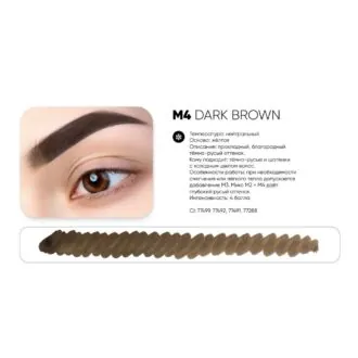 Pigment pu micropigmentare sprincenelor mineral M4 DARK BROWN - PEINTO 5ml