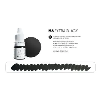 Pigment pu micropigmentare mineral M6 EXTRA BLACK - PEINTO 5ml